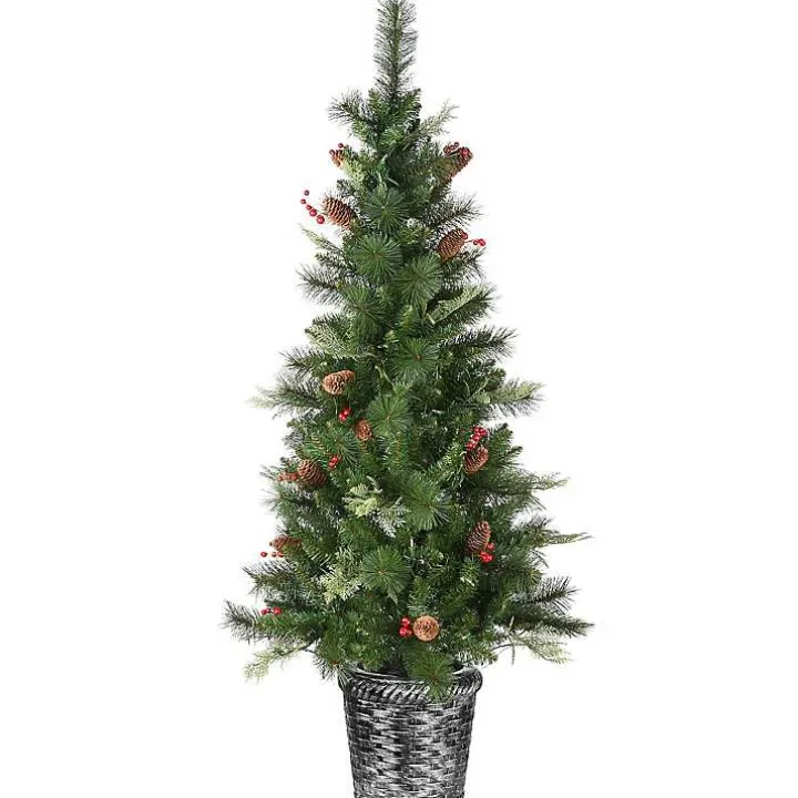 5 ft. Feel Real Pre-Lit Buzzard Pine Tree