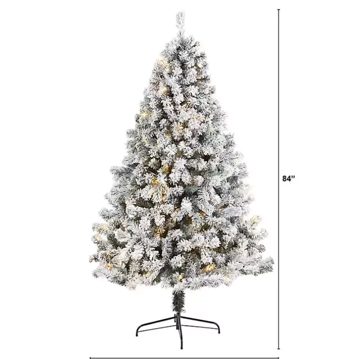 7 ft. Flocked Lit West Virginia Fir Christmas Tree