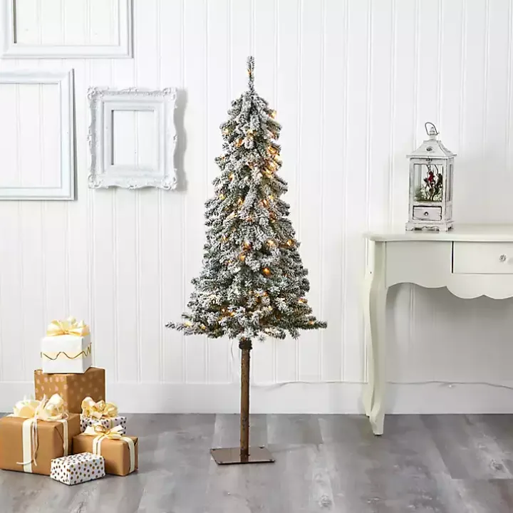 5 ft. Flocked Pre-Lit Alpine Christmas Tree