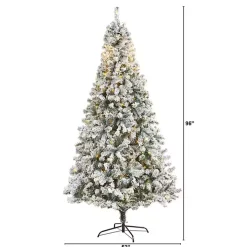 8 ft. Flocked Pre-Lit Rock Spruce Christmas Tree
