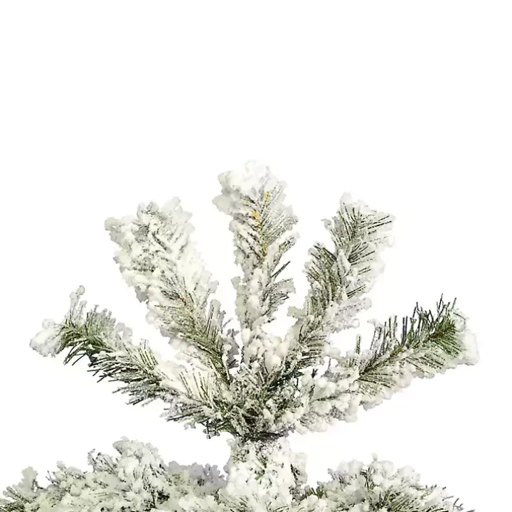 7.5 ft. Flocked Slim Pacific Pine Christmas Tree