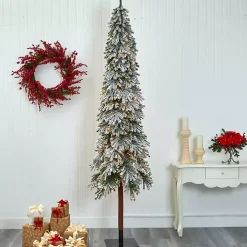 9 ft. Lit Flocked Grand Alpine Christmas Tree