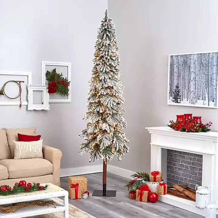 9 ft. Lit Flocked Grand Alpine Christmas Tree