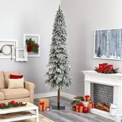 9 ft. Lit Flocked Grand Alpine Christmas Tree