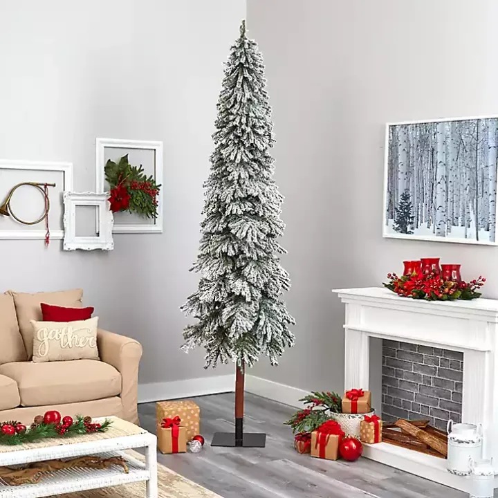 9 ft. Lit Flocked Grand Alpine Christmas Tree