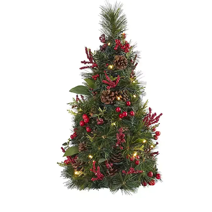 2 ft. Lit Mixed Pine and Berries Christmas Tree