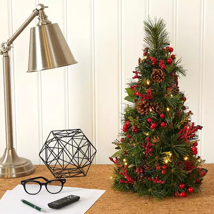 2 ft. Lit Mixed Pine and Berries Christmas Tree