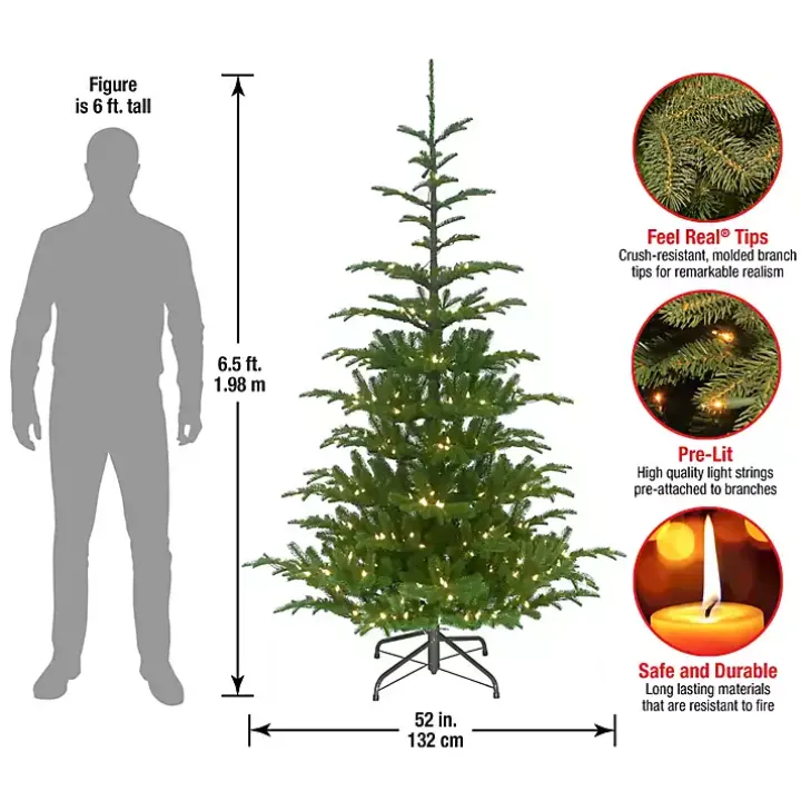 6.5 ft. Pre-Lit Feel Real Norwegian Christmas Tree