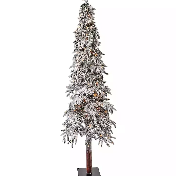 7 ft. Pre-Lit Flocked Elk Alpine Christmas Tree