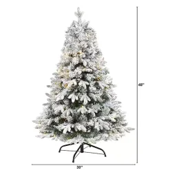 4 ft. Pre-Lit Flocked Vermont Pine Christmas Tree