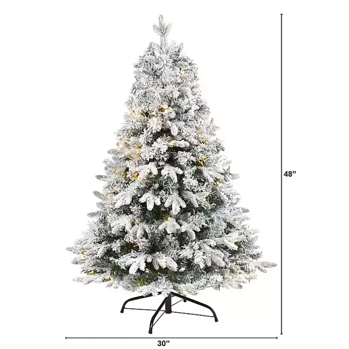 4 ft. Pre-Lit Flocked Vermont Pine Christmas Tree