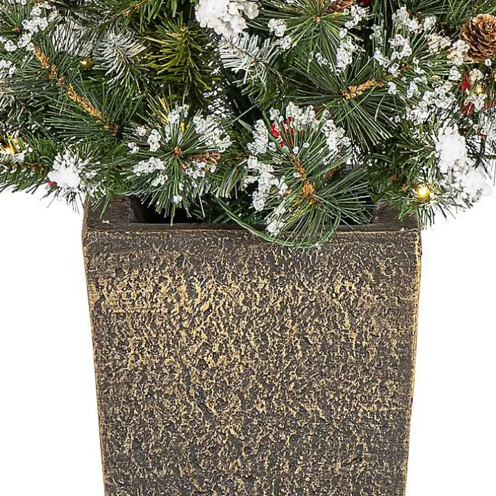 4 ft. Pre-Lit Glacier Pine Potted Christmas Tree