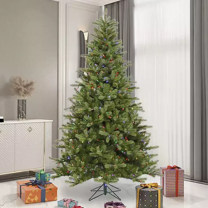 7.5 ft. Pre-Lit Multicolor Spruce Christmas Tree