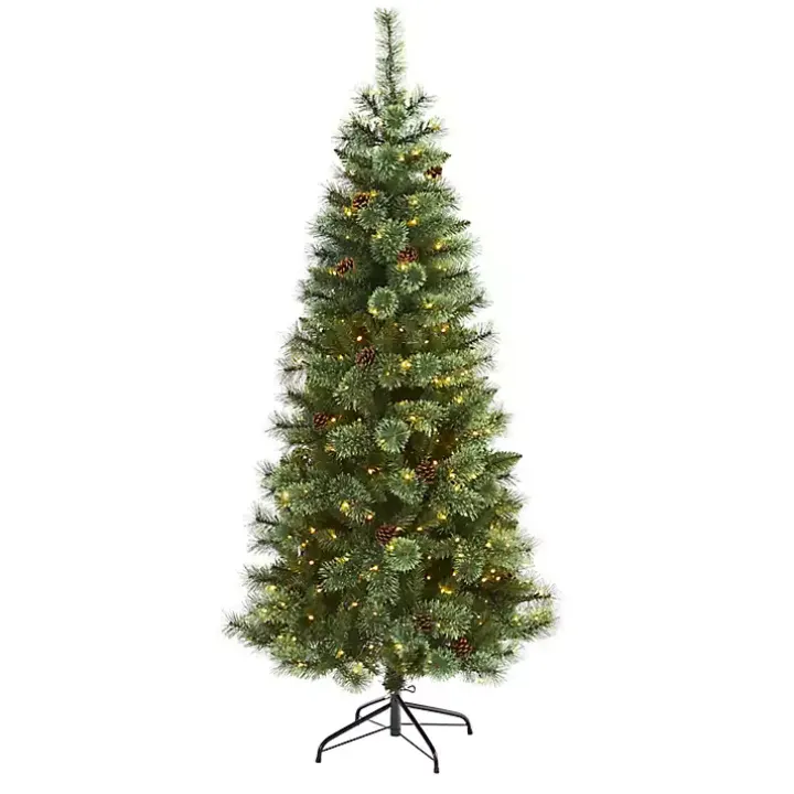 6 ft. Pre-Lit Pine and Pinecone Christmas Tree