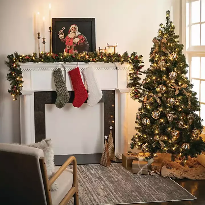 6.5 ft. Pre-Lit Pine Christmas Tree