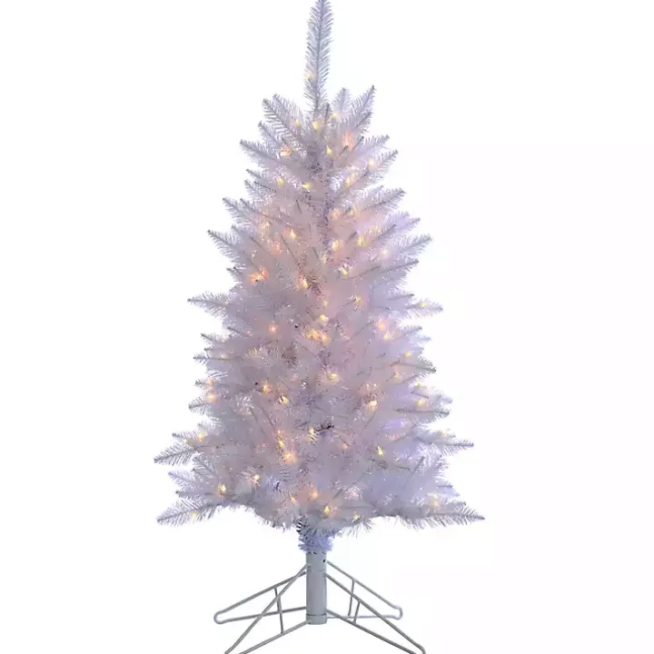 4 ft. Pre-Lit White Tinsel Christmas Tree