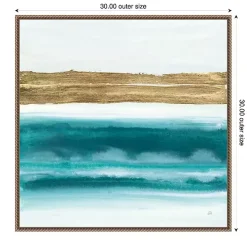 Abstract Gold Emerald Beach III Canvas Art Print