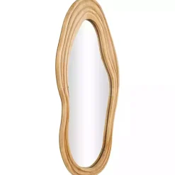 Abstract Wavy Wood Wall Mirror
