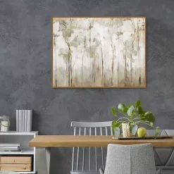 Abstract Woodland Forest Framed Canvas Art Print