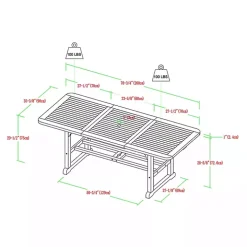 Acacia Wood Slatted 7-pc. Outdoor Dining Set