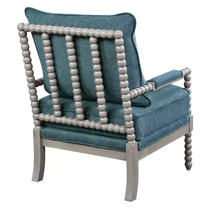Aegean Blue Liam Turned Leg Accent Chair