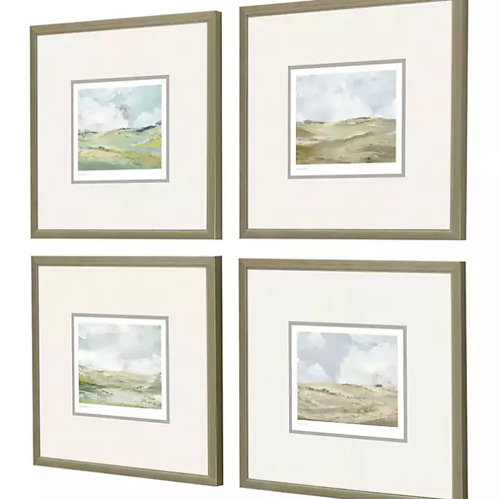 Afternoon Landscape Framed Art Prints, Set of 4