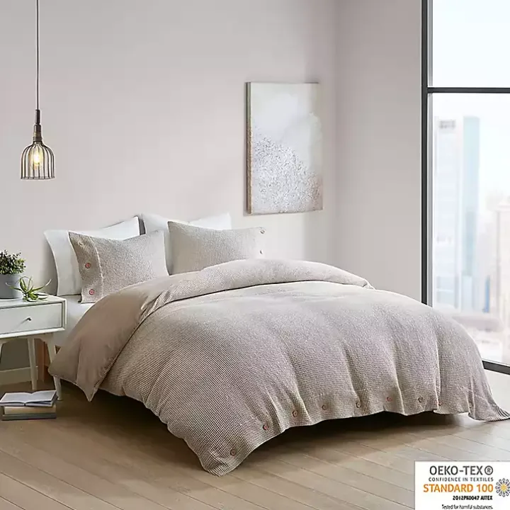 Alaya Tan 4-pc. California King Waffle Duvet Set