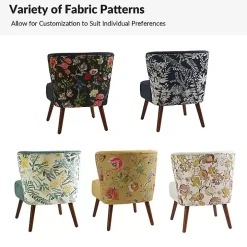 Alex Teal Upholstered Floral Back Accent Chair