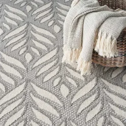 Aloha Ash Botanical Indoor/Outdoor Area Rug, 3x5