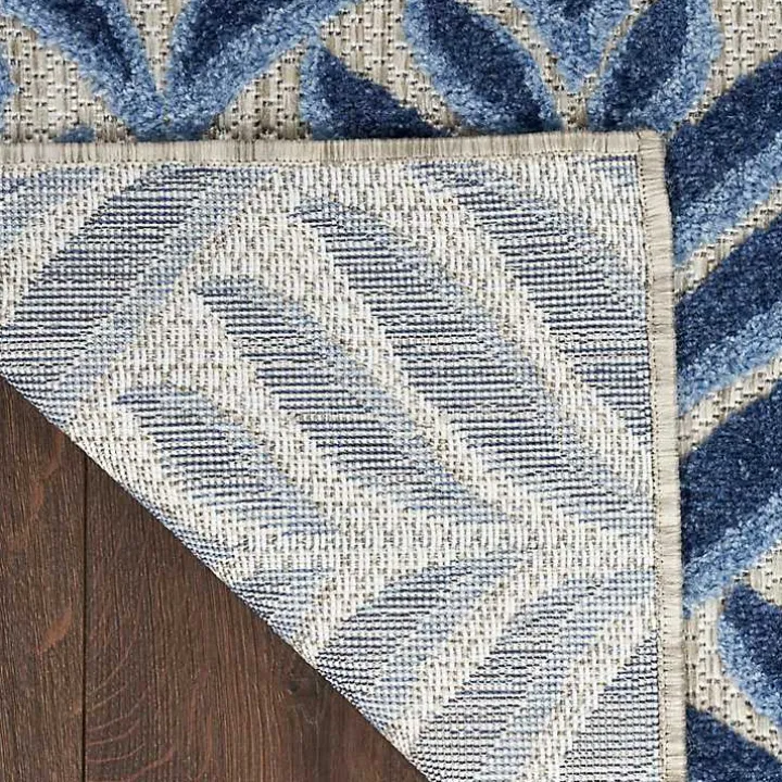 Aloha Blue Botanical Indoor/Outdoor Rug, 5x7