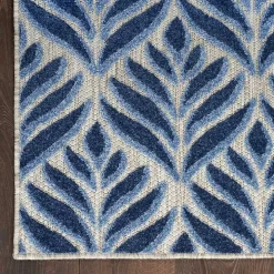 Aloha Blue Botanical Indoor/Outdoor Area Rug, 9x12