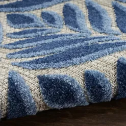 Aloha Blue Botanical Indoor/Outdoor Area Rug, 9x12