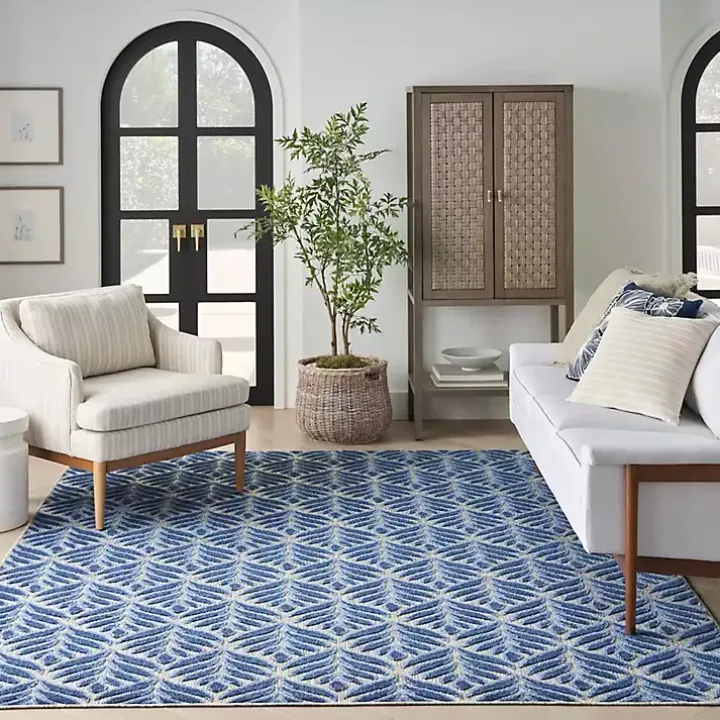 Aloha Blue Botanical Indoor/Outdoor Area Rug, 9x12