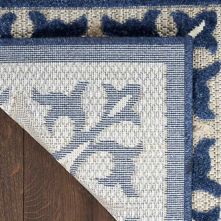 Aloha Blue Geometric Indoor/Outdoor Area Rug, 9x12