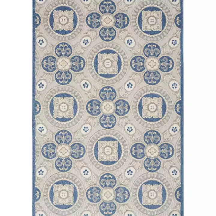 Aloha Blue Medallion Indoor/Outdoor Area Rug, 3x5