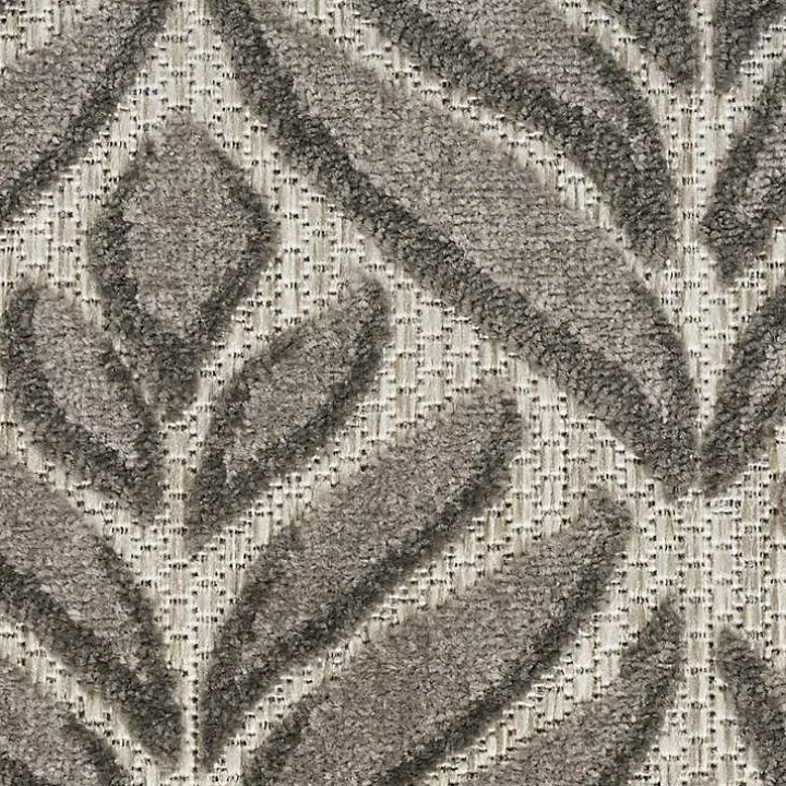 Aloha Gray Botanical Indoor/Outdoor Rug, 5x7