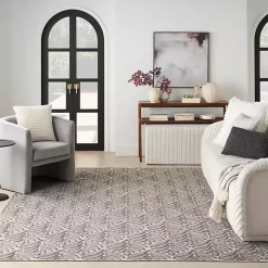 Aloha Gray Botanical Indoor/Outdoor Rug, 5x7