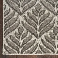Aloha Gray Botanical Indoor/Outdoor Rug, 6x9