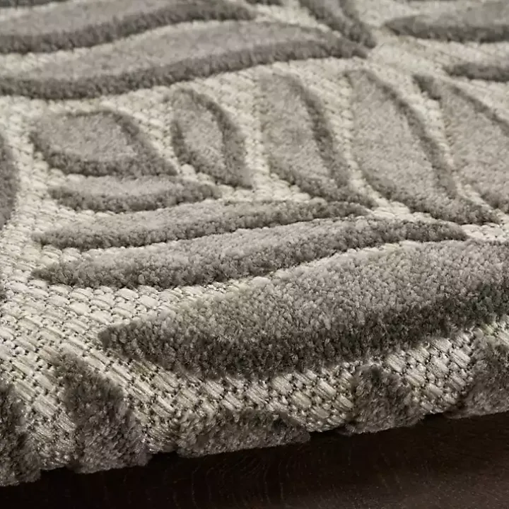 Aloha Gray Botanical Indoor/Outdoor Rug, 6x9