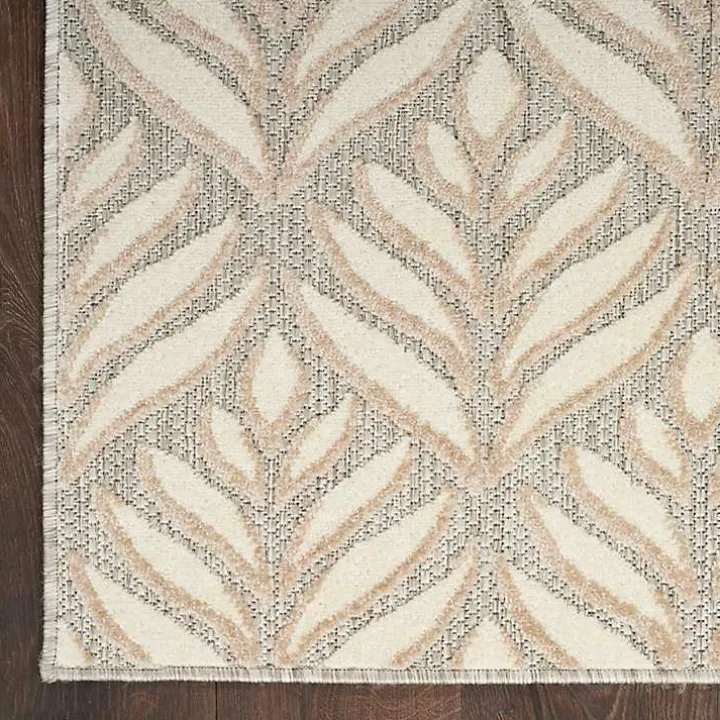 Aloha Ivory Botanical Indoor/Outdoor Area Rug, 6x9