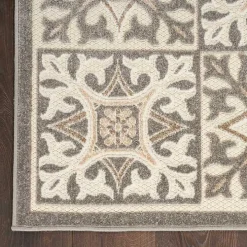 Aloha Ivory Geometric Indoor/Outdoor Area Rug, 6x9