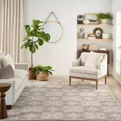 Aloha Ivory Geometric Indoor/Outdoor Area Rug, 6x9