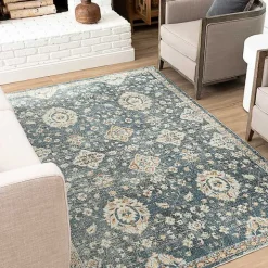 Amanda Anthracite Washable Area Rug, 9x6