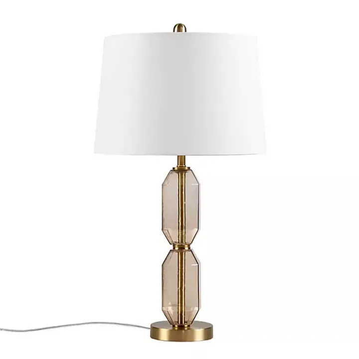 Amber Faceted Glass Table Lamp