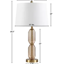 Amber Faceted Glass Table Lamp