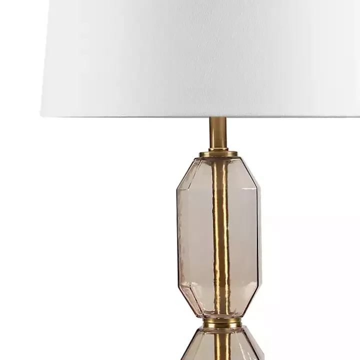 Amber Faceted Glass Table Lamp