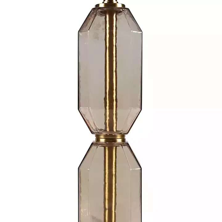Amber Faceted Glass Table Lamp