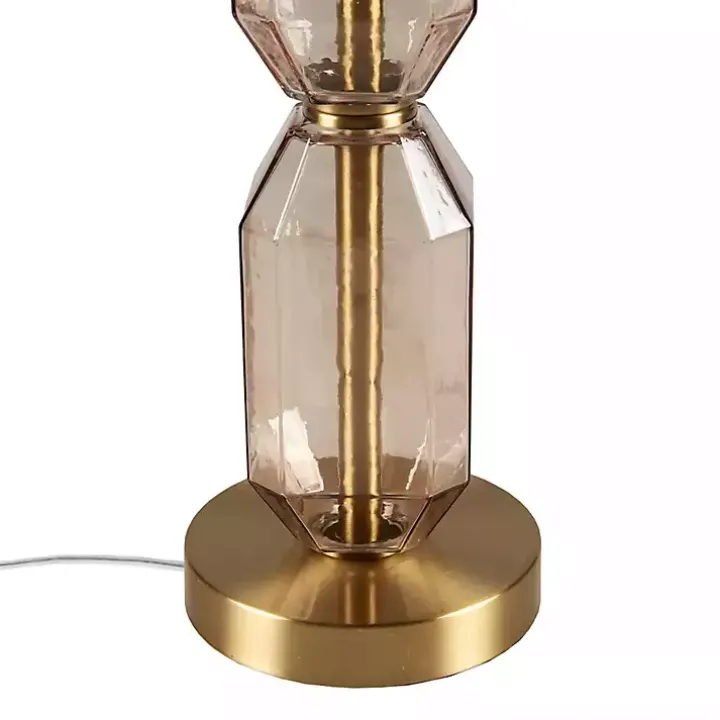 Amber Faceted Glass Table Lamp