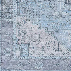 Amelie Silver Blue Classic Washable Area Rug, 5x7
