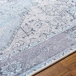 Amelie Silver Blue Classic Washable Area Rug, 7x10
